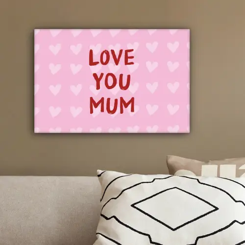 Love - Quote - Moeder - Rood canvas 2cm klein -sfeer3