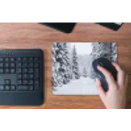 Bos - Winter - Sneeuw - Pad - Natuur muismat rubber klein -toetsenbord