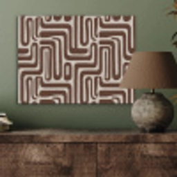 Abstract - Patroon - Bruin PET vilt klein 837 -sfeer2