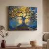 Boom - Levensboom - Blauw - Goud Textielframe - compleet frame klein -sfeer3
