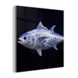 Porselein - Tonijn - Delfts - Blauw plexiglas 5mm klein -z3d