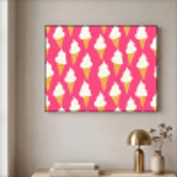 Softijs - Horentje - Roze Textielframe zwart klein 947 -sfeer2