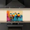 Vogels - Kleurrijk - Tak - Abstract keuken achterwand spatscherm klein -sfeer1