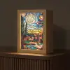 Hemel - Sterren - Mozaïek - Huizen Light Box met kabel (Tafellamp) klein -z3d_website