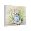Vaas - Delftsblauw - Madeliefjes PET vilt klein -3d