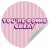 Paars - Strepen - You're doing great - Schaduw Wandcirkel behangsticker klein -3d