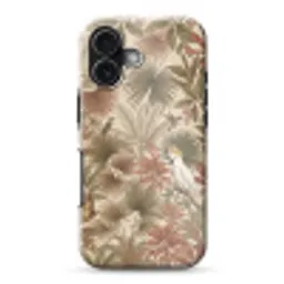 Tropisch - Vogels - Beige Toughcase MagSafe Apple iPhone 17 klein -3d
