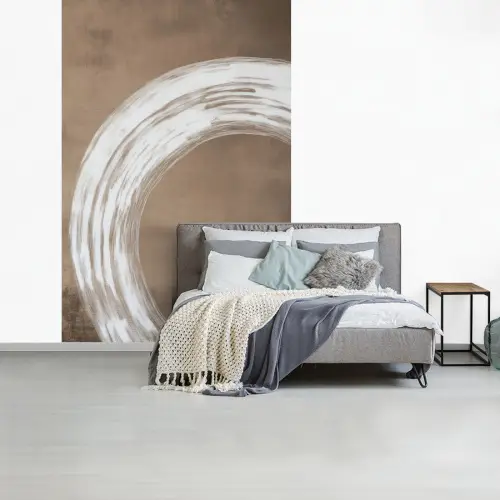 Verf - Bruin - Japandi fotobehang vinyl groot -slaapkamer