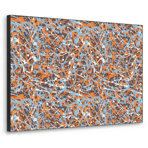 Blauw - Waterverf - Chaos Textielframe zwart klein 947 -3d