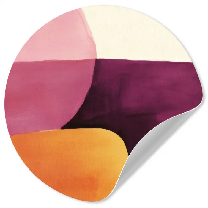 Vormen - Abstract - Kleurrijk Wandcirkel behangsticker klein -3d