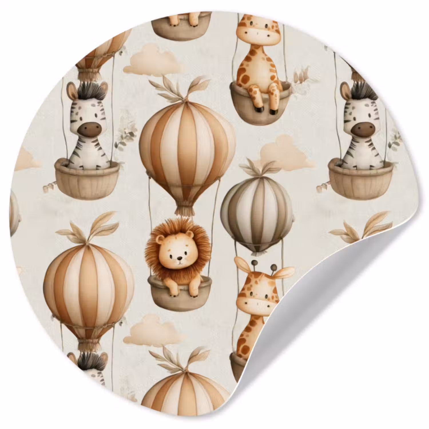 Behangcirkel - Safari - Luchtballonen - Taupe