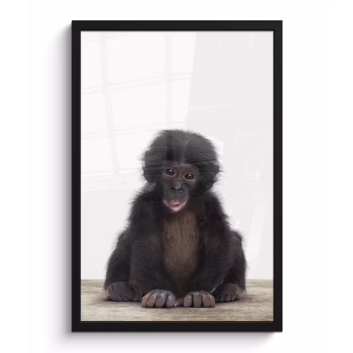 Poster met lijst - Kind - Aap - Chimpansee - Baby dieren - Jongens - Meiden