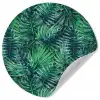 Blauw - Palmbladeren - Afsnijding Wandcirkel behangsticker klein 186 -3d