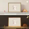 Pony  - Minimalistisch - Pastel - Stippen Light Box met batterij (Wandlamp kind) middel -sfeer3_kind