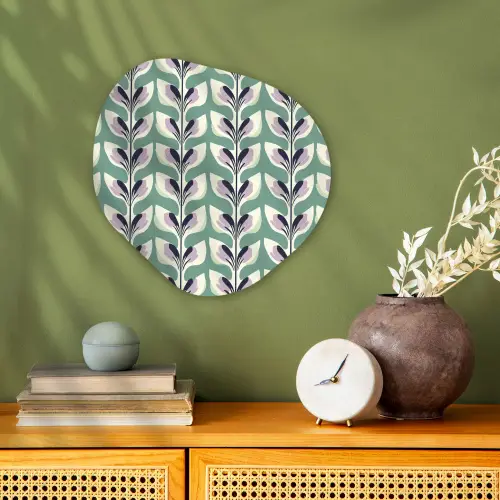 Retro - Modern - Groen Wandcirkel Organisch Forex 3mm klein 629 -sfeer2