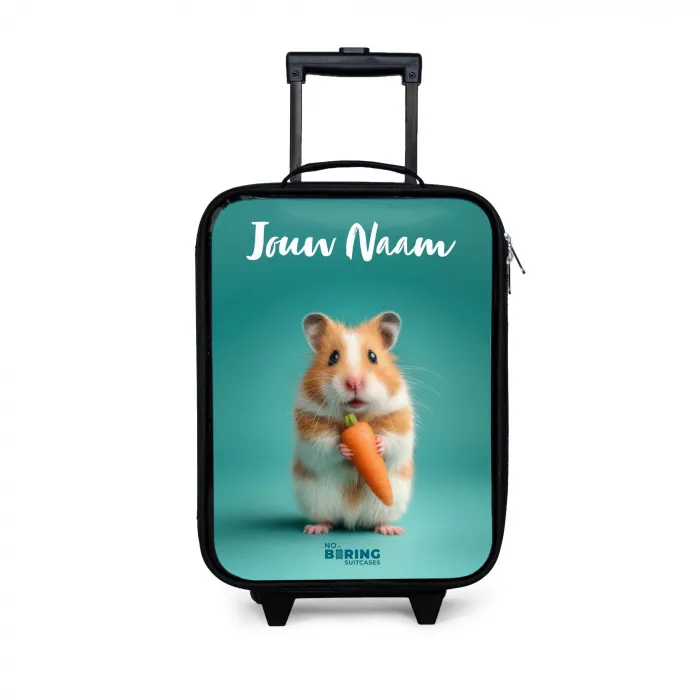 Hamster - Wortel - Dier Kinderkoffer - Zwart klein -3d