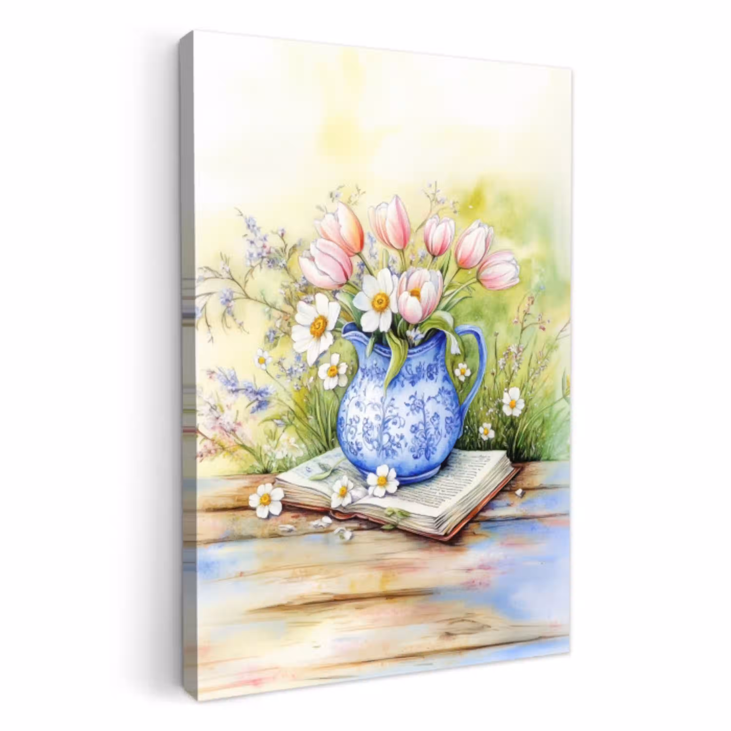 Vaas - Delftsblauw - Madeliefjes KitchenYeah - Keuken - Canvas klein -3d