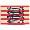 Sardines - Rood en beige strepen poster papier klein -3d