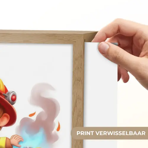 Brandweerwagen - Jongens - Kind - Rood Light Box met batterij (Wandlamp kind) middel -USP_websiteprintNL
