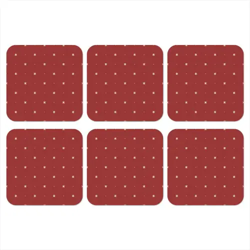 Patroon - Stippen - Sterren - Rood onderzetter kurk middel 366 -3d