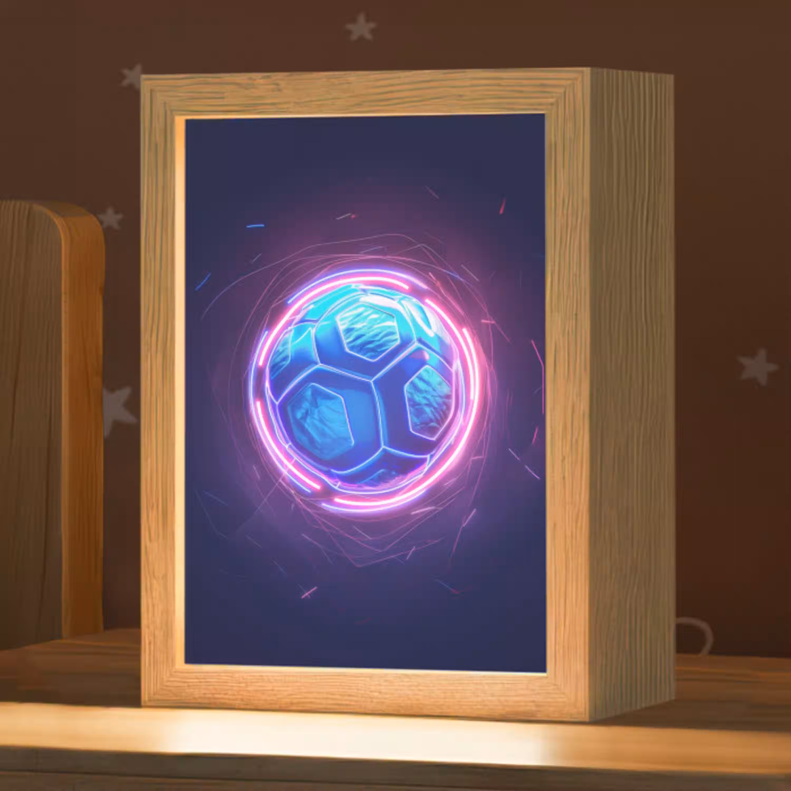 Voetbal - Sport - Blauw - Paars Light Box met kabel klein -zzz_3d_website
