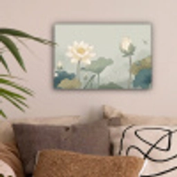 Lotus - Bloemen - Groen canvas 2cm klein -sfeer1