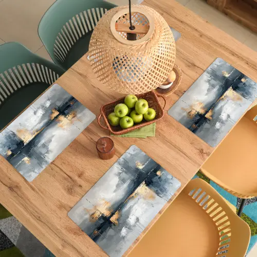 Kunst - Grijs - Goud - Abstract Placemat vinyl groot -zzsfeer5_Kitchenyeah-website