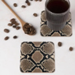 Slangenprint - Python - Bruin onderzetter kurk middel -sfeer2