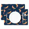 Banaan - Tropisch - Blauw - Patroon Placemat vinyl groot 368 -zzsfeer2_Kitchenyeah-website
