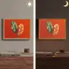 Bladeren - Ovaal - Mozaïek - Patroon Light Box met batterij (Wandlamp) middel -sfeer3