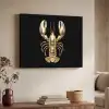 Kreeft - Goud - Textuur - Zwart Textielframe zwart klein -sfeer3