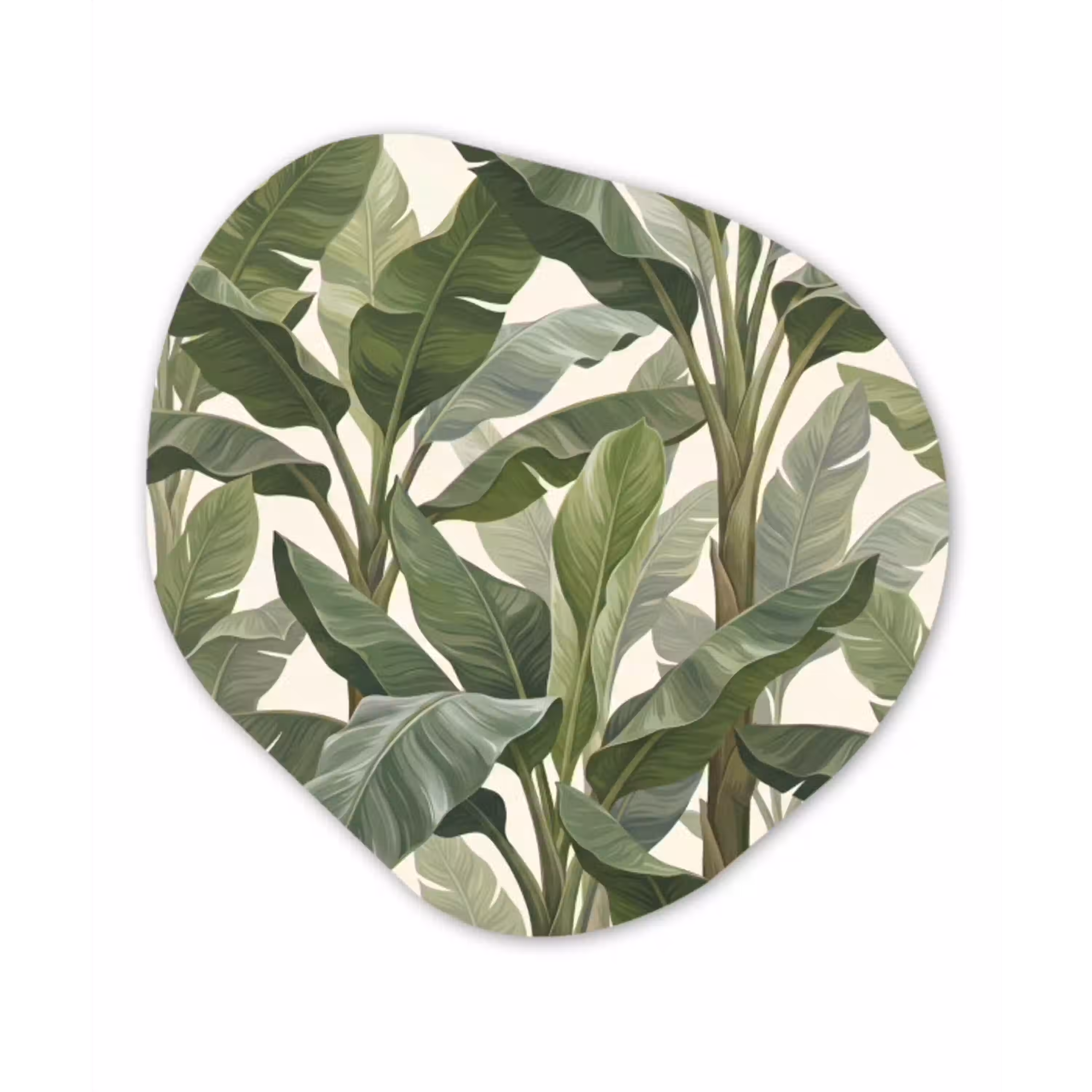 Planten - Bladeren - Tropisch - Groen Wandcirkel Organisch Forex 3mm klein -3d
