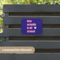 Tekst - Valentijn - Love - Blauw tuinposter los doek klein -sfeer3