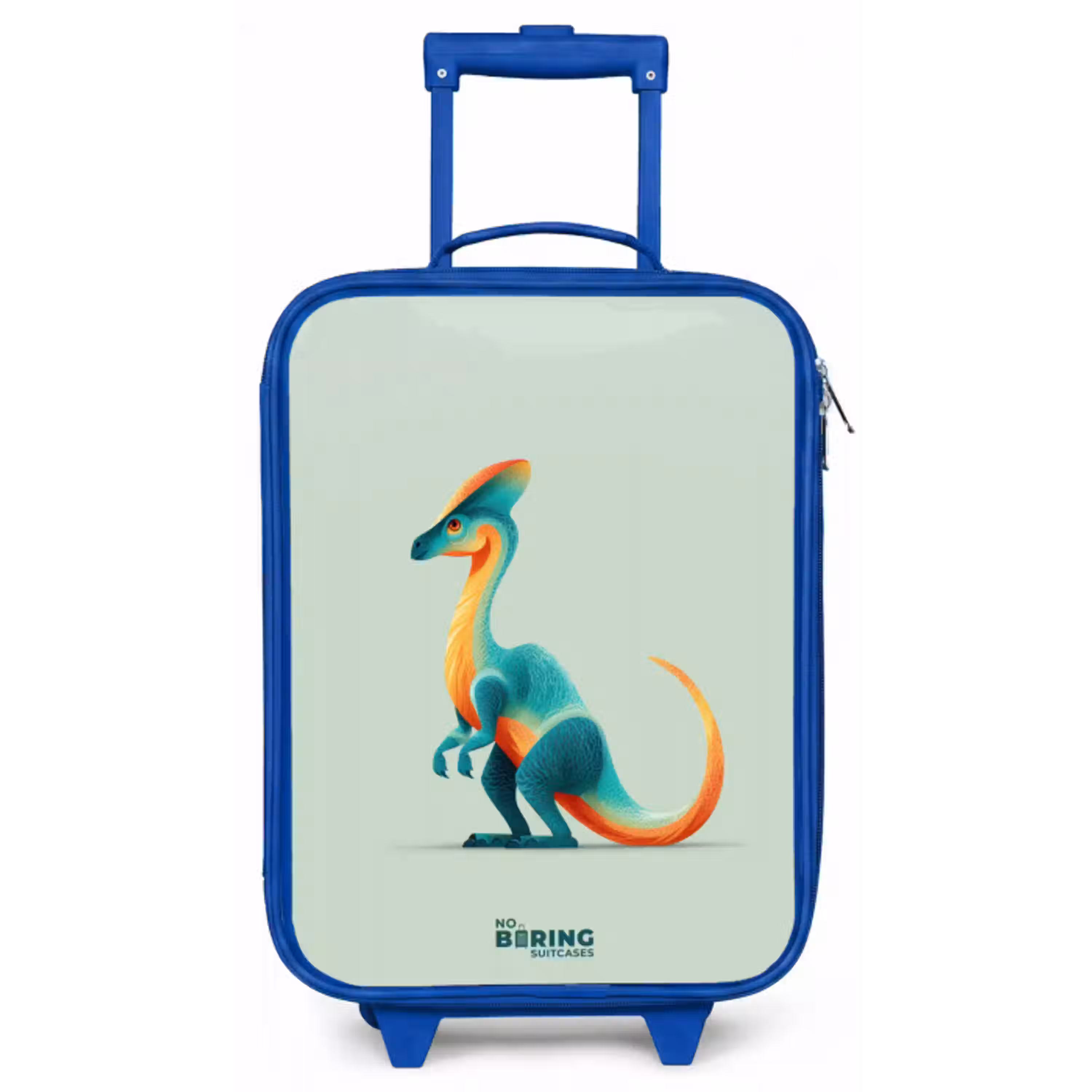 Elegante dino met kam Kinderkoffer - Blauw klein -zz3dotto