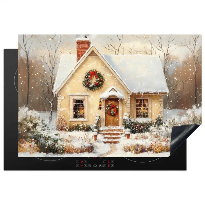 Kerst - Huis - Winter - Sneeuw Inductie beschermer vinyl 3mm klein -3d