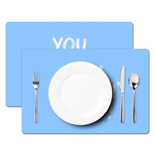 Blauw - Wit - You fuckin rock Placemat vinyl groot -zzsfeer2_Kitchenyeah-website