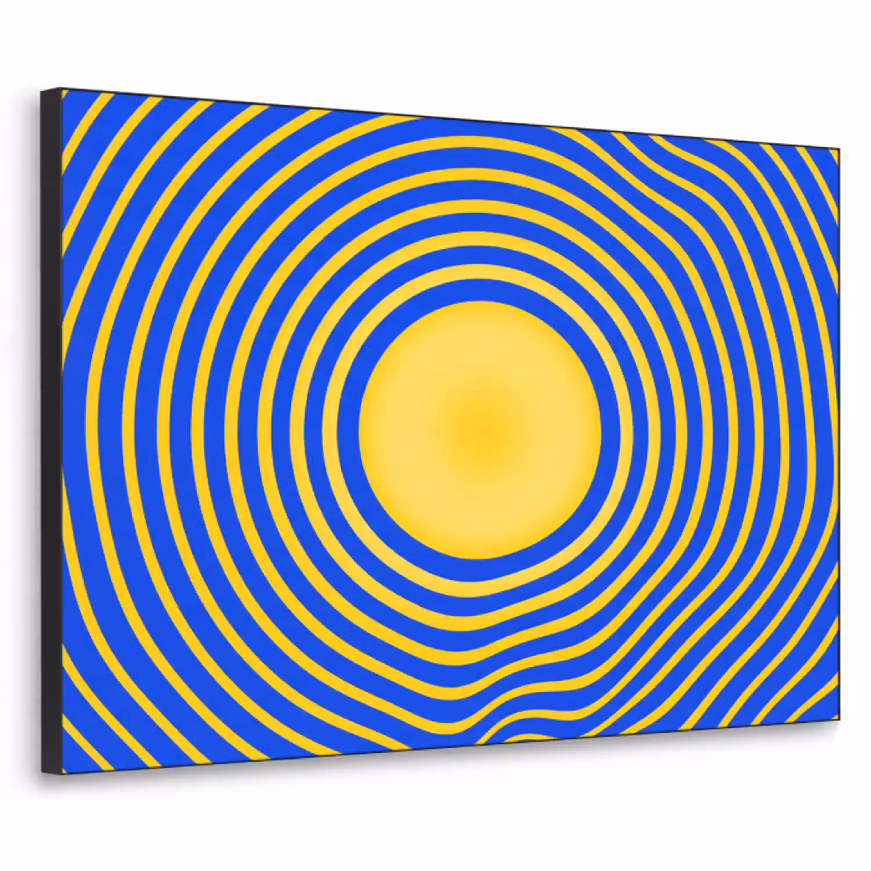 Abstract patroon - Blauw Textielframe zwart klein -3d