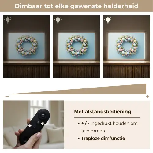 Krans - Eieren - Bloemen Light Box met batterij (Wandlamp) middel -USP_dimbaarNL