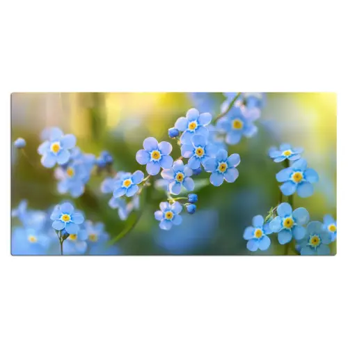Bloemetjes - Blauw - Vergeet mij nietjes Muismat XXL klein -3d_leeg
