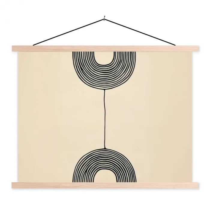 Geometrische bogen - Minimalistisch - Symmetrisch textielposter latten blank klein -3d