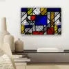 Mondriaan - Glas in lood - Oude Meesters - Kunstwerk - Abstract - Schilderij canvas 2cm klein -sfeer6