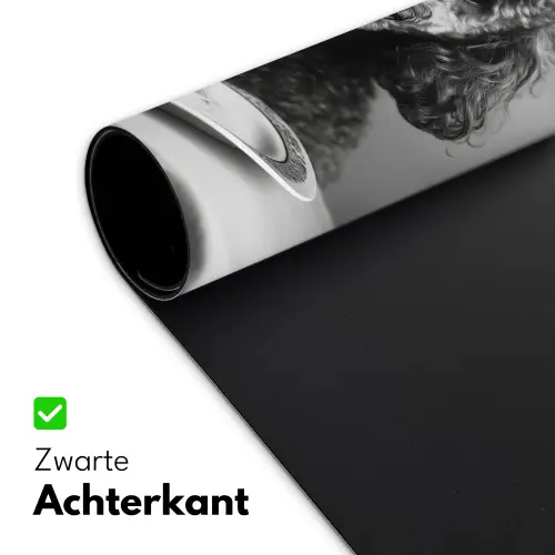 Poedel - Hond - Zwart - Wit - Schattig - Pasta Muismat XXL klein -sfeer2