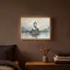 Buddha - Goud - Abstract - Modern Light Box met batterij (Wandlamp) middel -sfeer4
