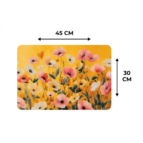 Bloemen - Veld - Geel Placemat vinyl groot -specs
