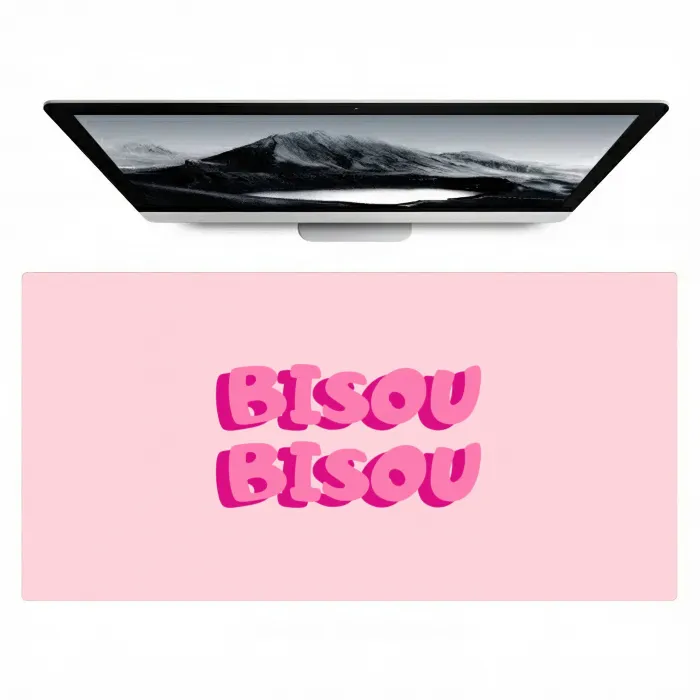 Bisou - Roze - Dikke letters Muismat XXL klein -zzz3d