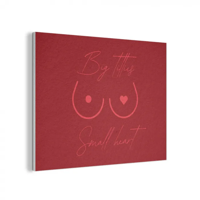 Big titties small heart - Rood - Hart PET vilt klein -3d