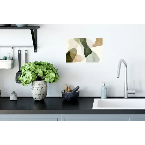Japandi - Abstract - Groen Muursticker klein -keuken