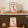 Hertje - Illustratie - Bloemen - Roze Light Box met kabel (Kinderlampje) klein -sfeer3_kind