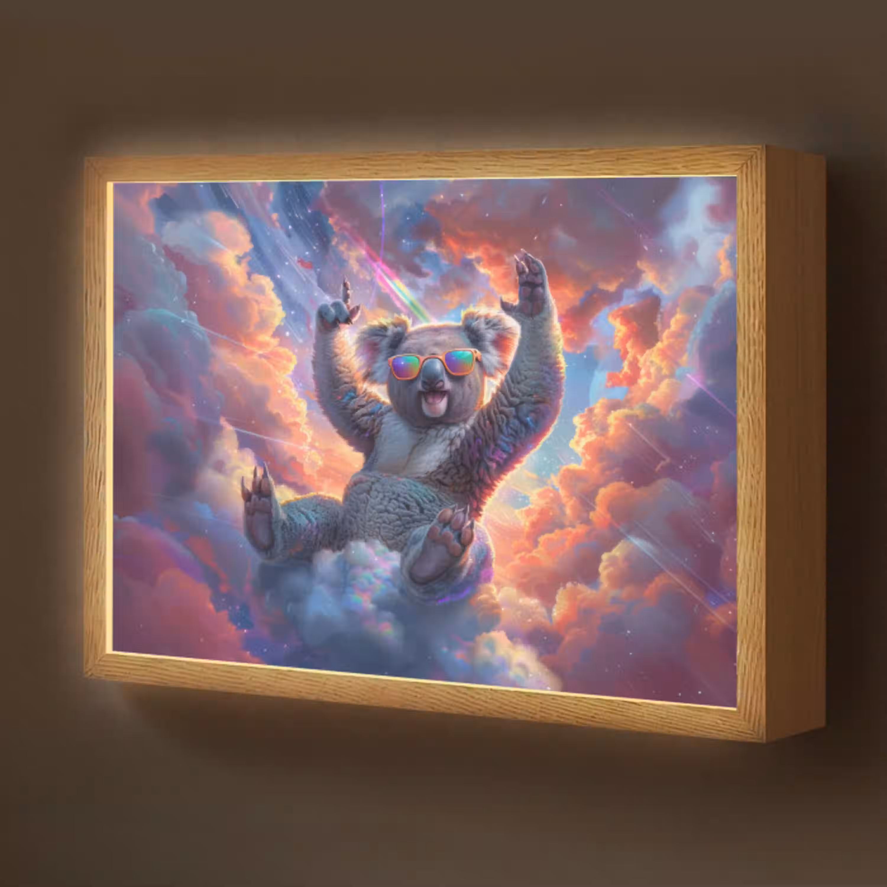 Koala - Dier - Zonnebril - Wolken Light Box met batterij (Wandlamp kind) middel -z3d_website
