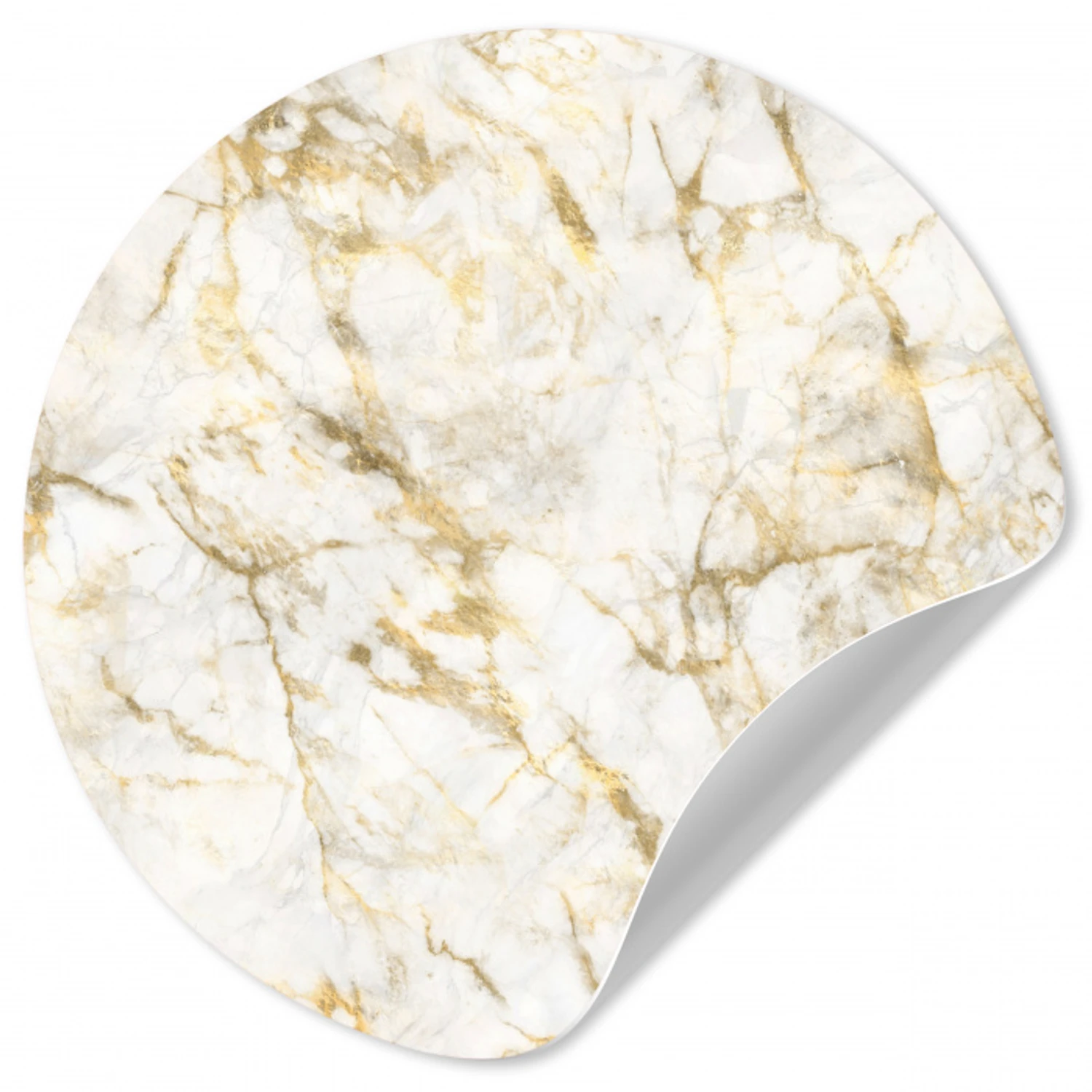 Goud - Licht - Nerf - Marmer Wandcirkel behangsticker klein 186 -3d